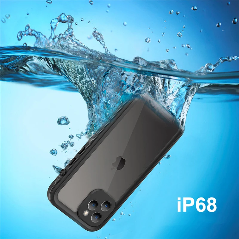 IP68 Waterproof Case Full Body Shockproof Snowproof for iphone 11 12 pro diving phone cases built in screen protector