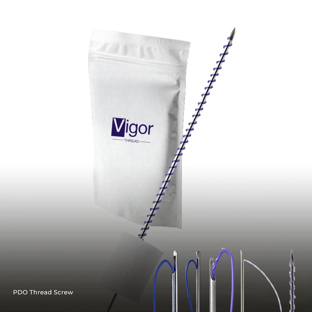 Vigor wholesale pdo thread lift nasal tip treatment gold thread face lift pdo cog 6d thread 19g 18g 100mm 120mm