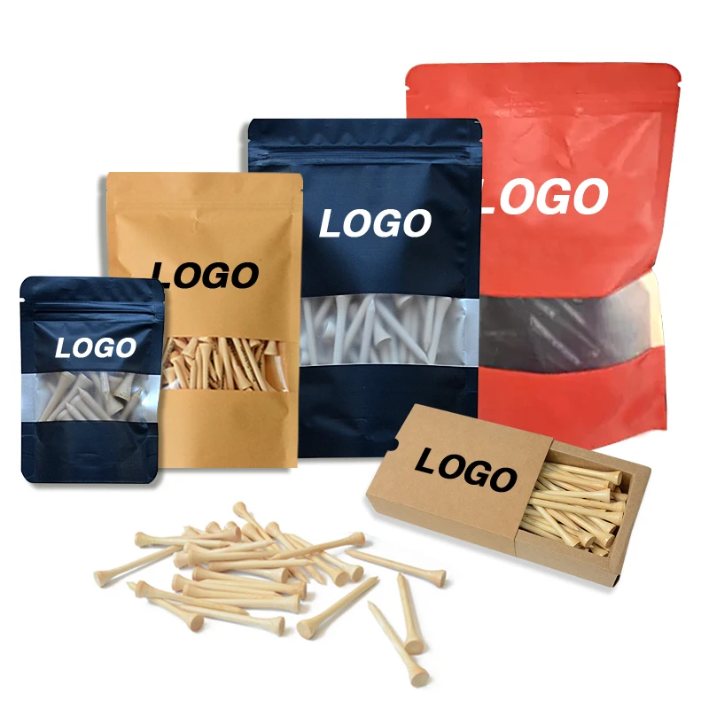 Wholesale Manufacturer Bamboo Golf Tee Natural Color Custom Logo/Packing Professional Wood Golf Tees