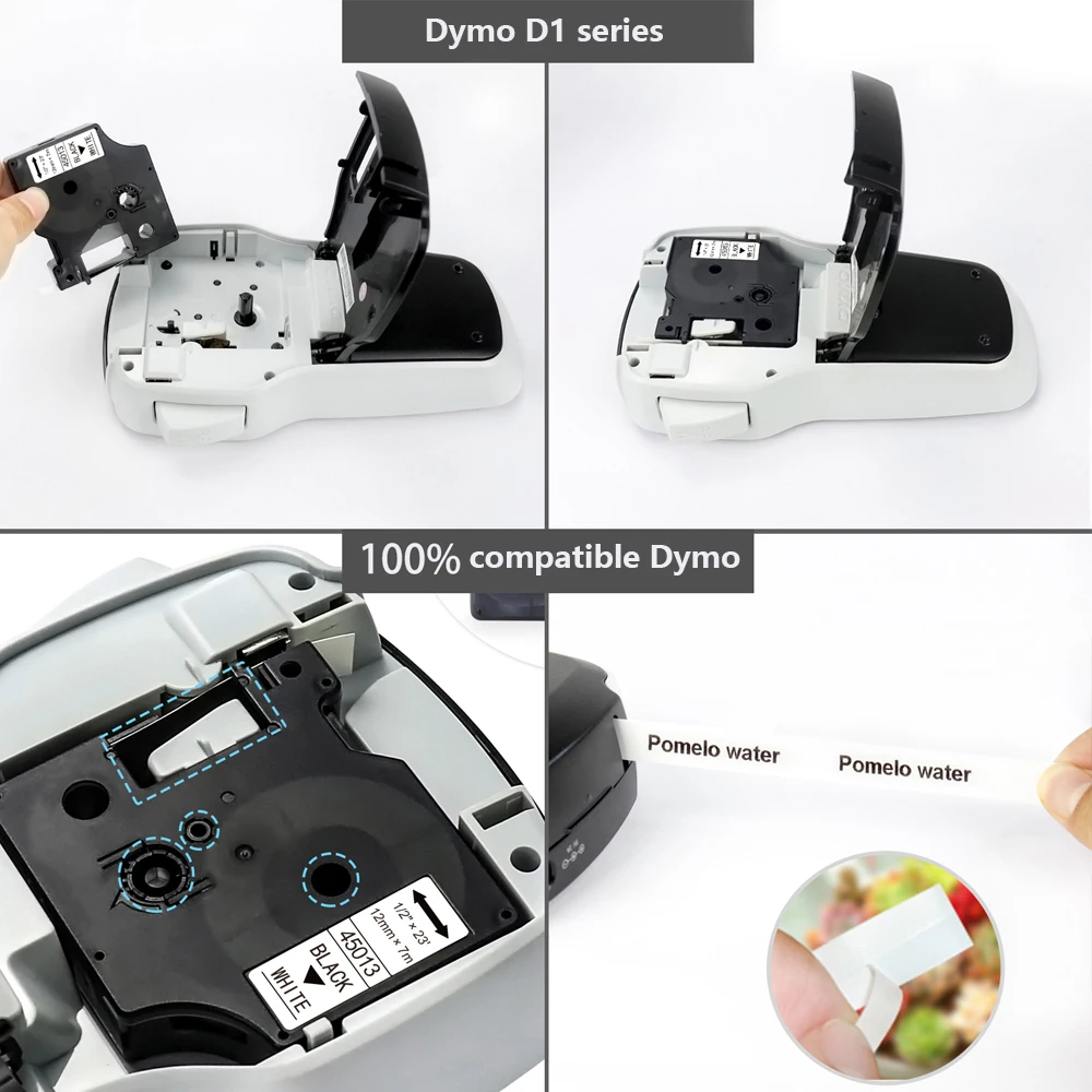 Новое поступление неоновая лента dymo 2056085 12 мм черная на серебряном совместимая с Dymo для этикеток принтеров серии LW