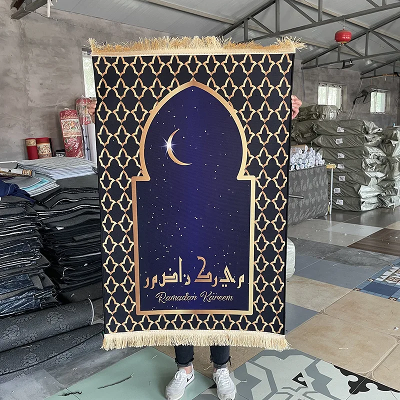 Libosa Factory Direct supply prayer printing prayer mat prayer Carpet Crystal velvet carpet living room worship blanket