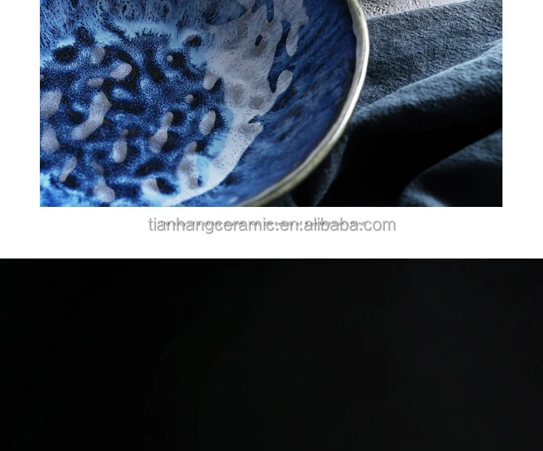 Nordic Modern Home tableware blue Glazed deep Plates Bowl Ceramic Dinnerware for hotel Restaurant porcelain Salad dessert bowls.jpg