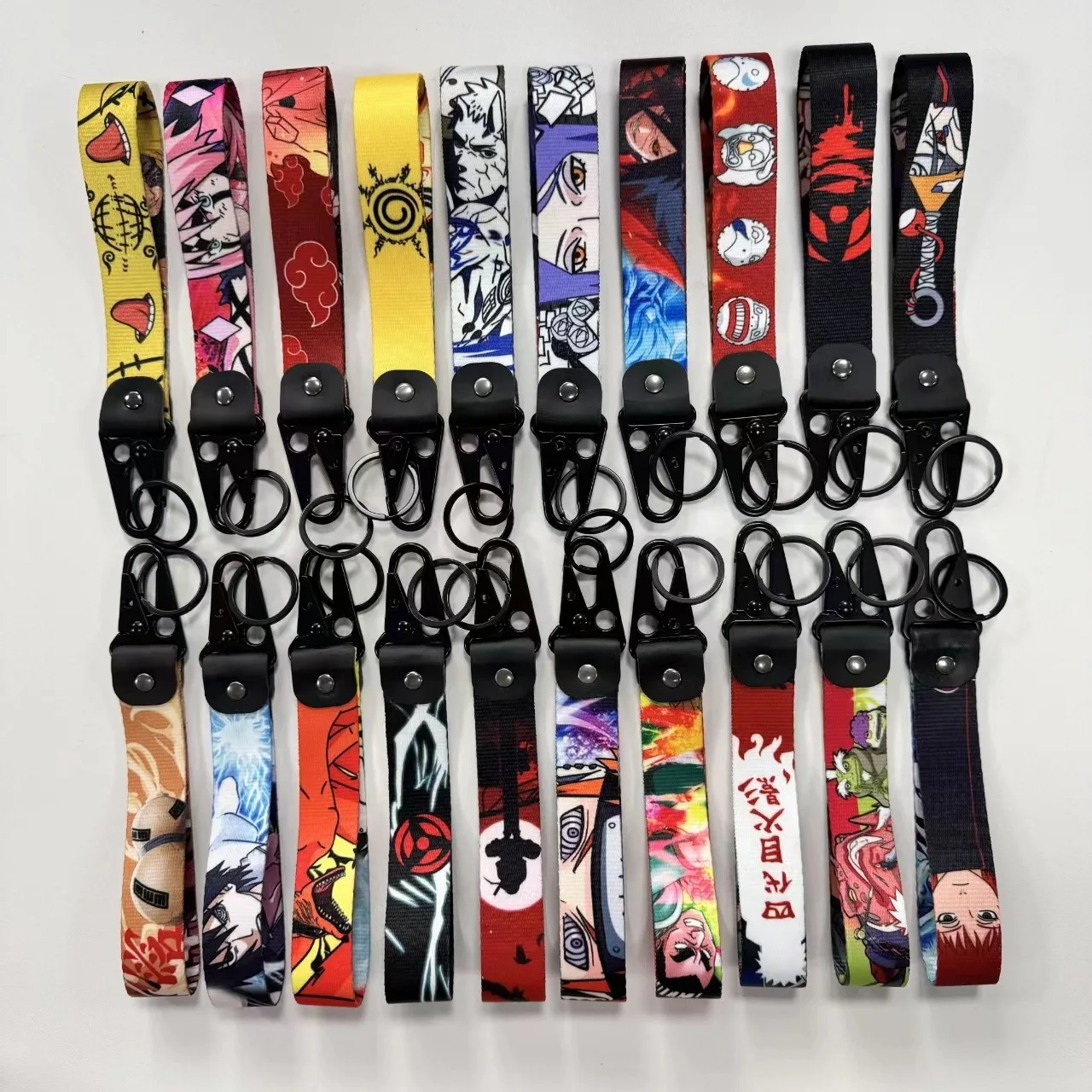 2024 Uzumaki Buckle Key Hanging Chain Sasuke Sakura Embroidered Woven Car Keyring Hokage Eagle Beak Lanyard Short Strap Keychain