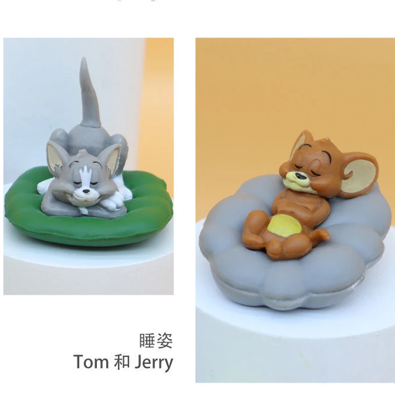 Wholesale 5pcs Per Set Mini 5cm Tom Cat Plastic Figure Animal Cats Mouse Jerry Figurine Doll Toys For Cake Topper Decoration