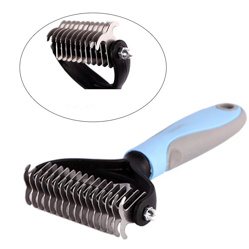  Нержавеющая сталь Двусторонняя открыть pet deshedding инструмент dematting меха