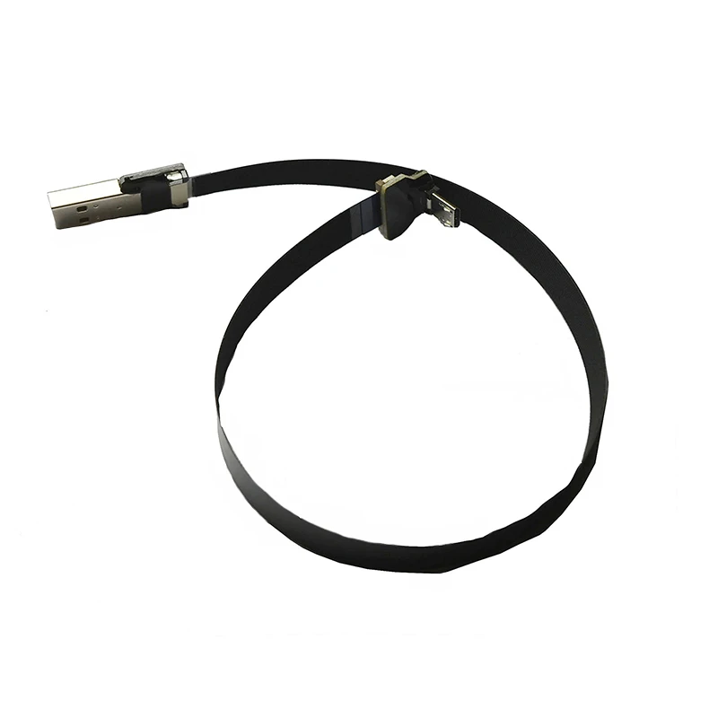 Ultra Flat Thin Super Soft Fpv USB Cable Right Angled Male Micro USB to USB a Type C FFC Flexible Ribbon Cable