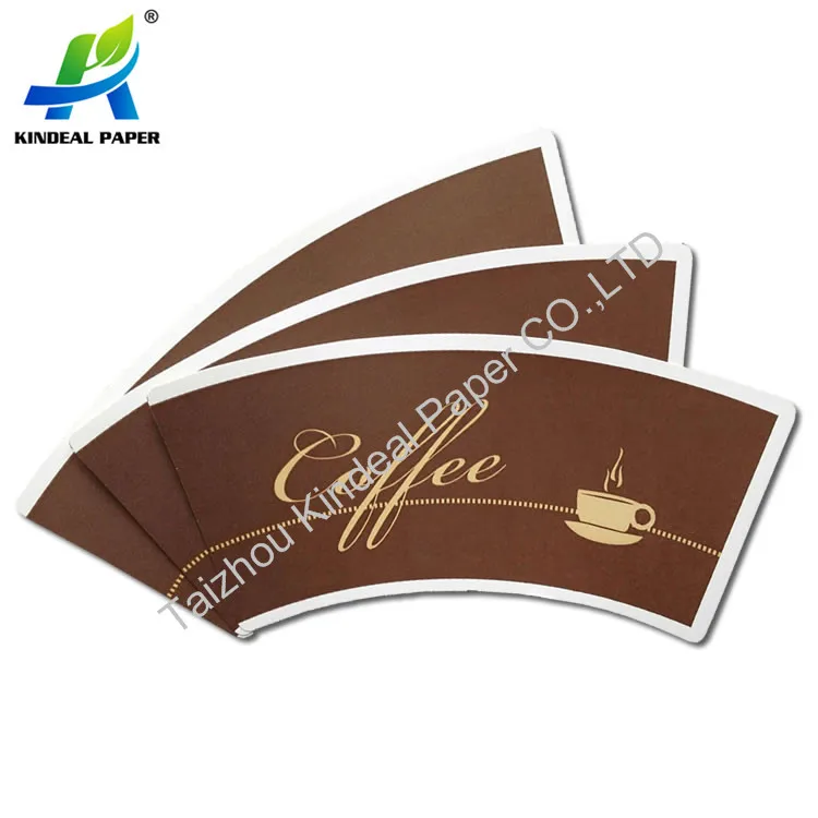 Food Grade Grease Proof Disposable Single PE Coated Raw Material Printer Die Cut Biodegradable Cups Paper Fans