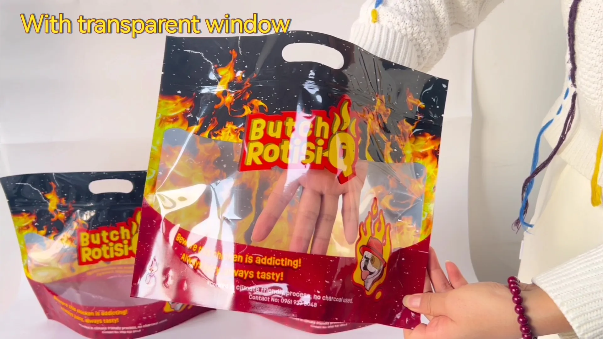 Whole Frozen PE Chicken Packaging Stand Up Ziplock Pouch For Hot Chicken Packaging Bag