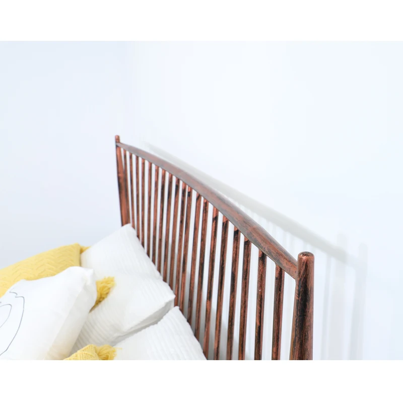 Luxury Industrial Antique Metal Beds Design Vintage Solid Sturdy Bronze Steel Metal Frame Beds