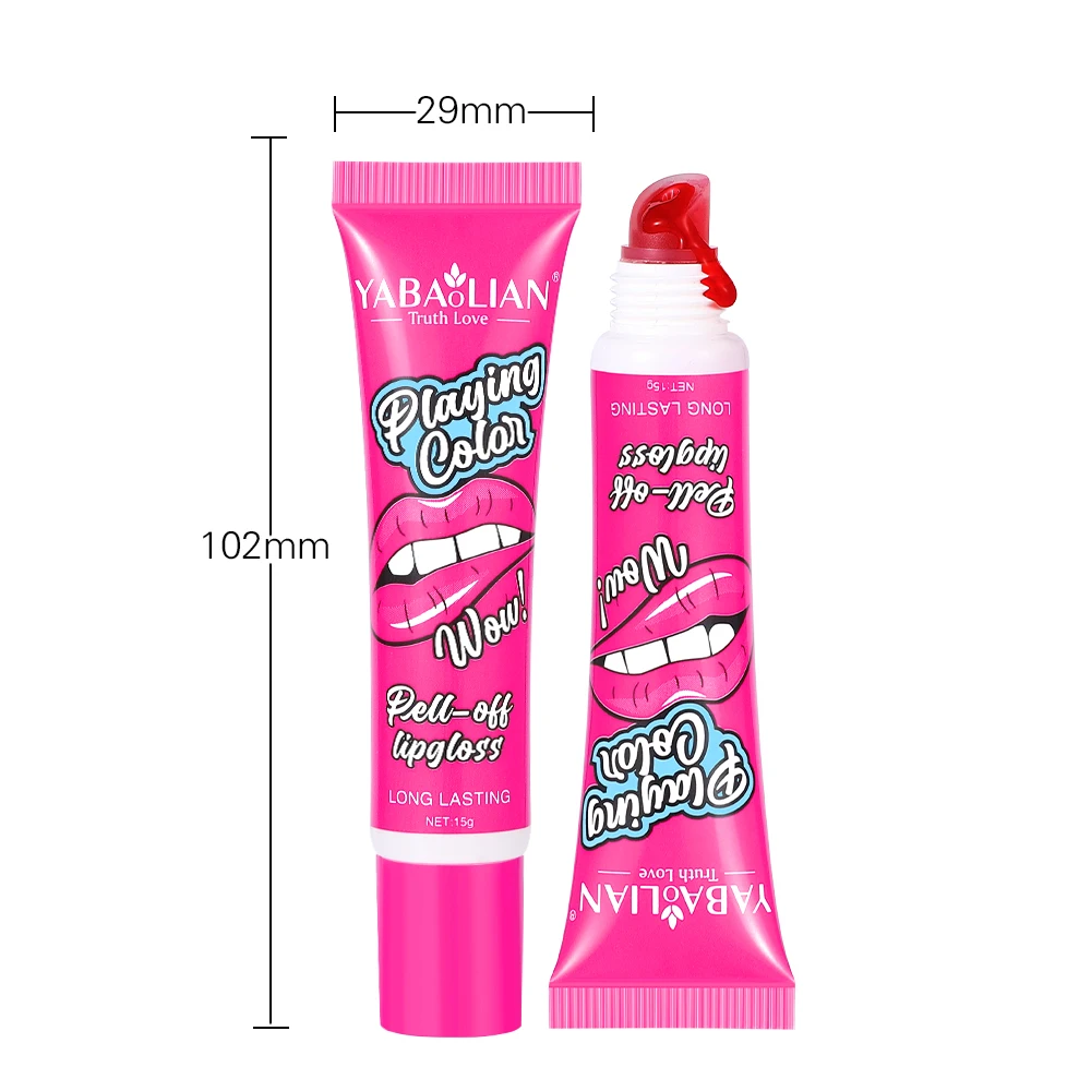 6 Colors Peel Off Liquid Lipstick Waterproof Long Lasting Lip Gloss Mask Moisturizer Lipgloss OEM ODM Private Label Service