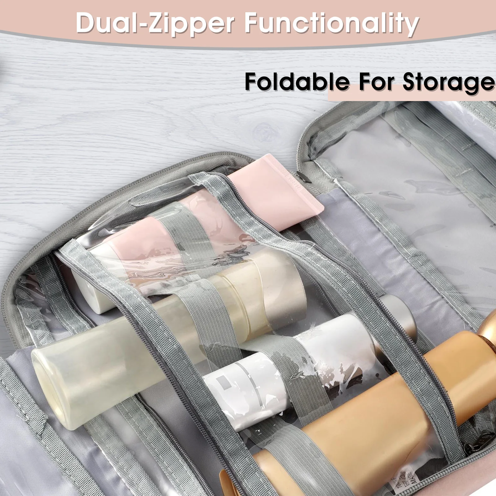 Water Resistant Travel Toiletry Organizer Beauty Custom Makeup Storage Bag Cosmetic Bag for Women Lady