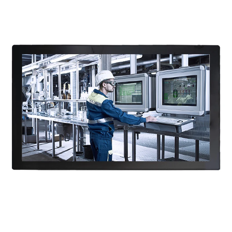 Waterproof flat screen 19 21.5 23.8 27 inch embedded open frame projected capacitive  industrial lcd touch screen monitor