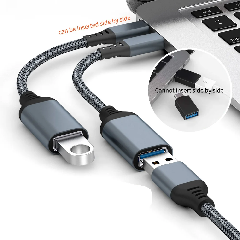 USB C to USB Adapter, Type C 3.0 OTG Cable On The Go Type C Male to USB A Female Adapter Compatible with MacBook