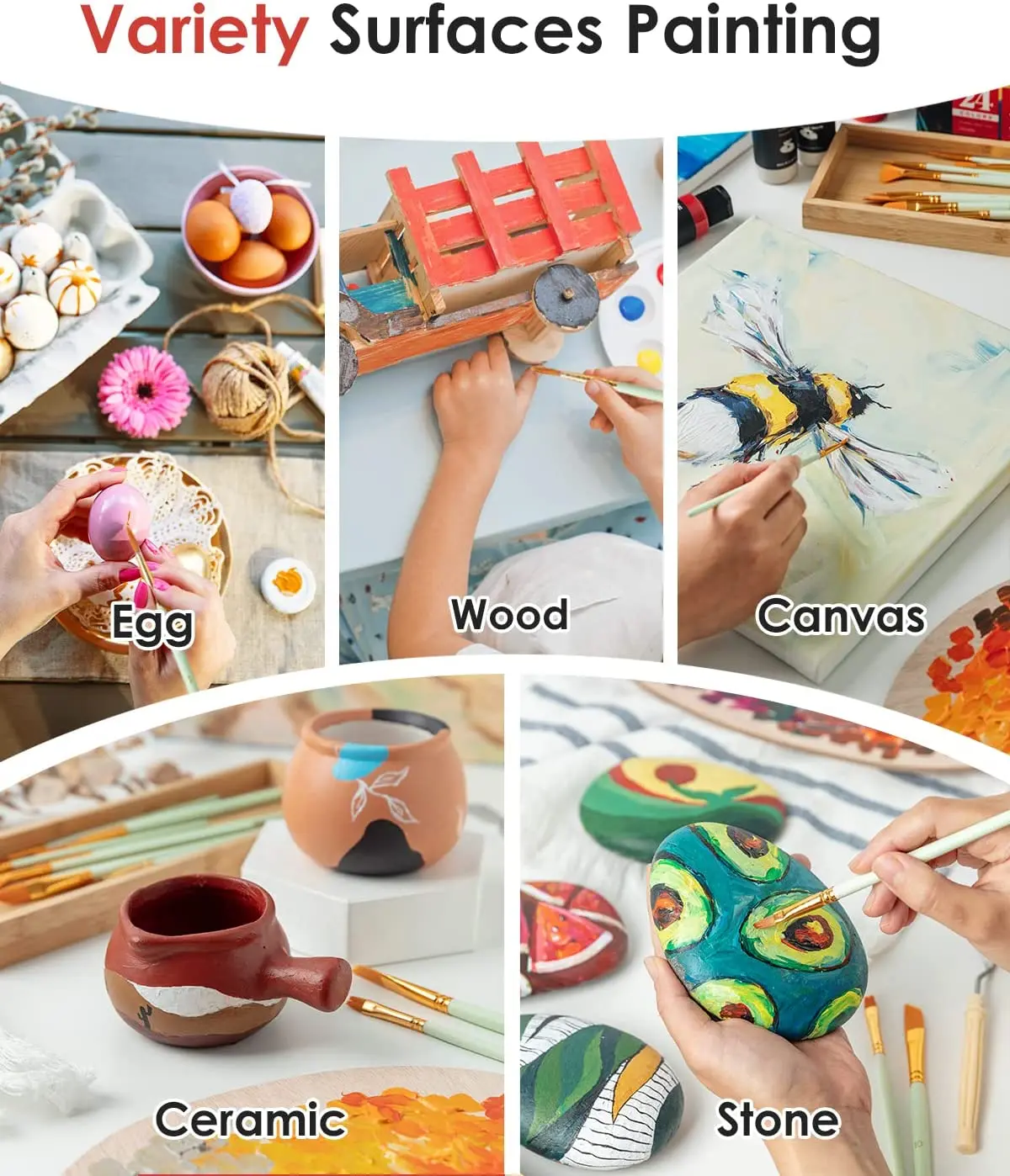 8 Colors Acrylic Paint Set 500ml  Non-Toxic Craft Paints  for Craft DIY painting