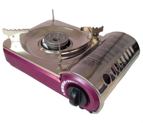 Portable Gass Cooker Outdoor Commercial Stainless Steel Mini Camping Gas Stove  Hiking Gas Stove for BBQ Picnic Cooking