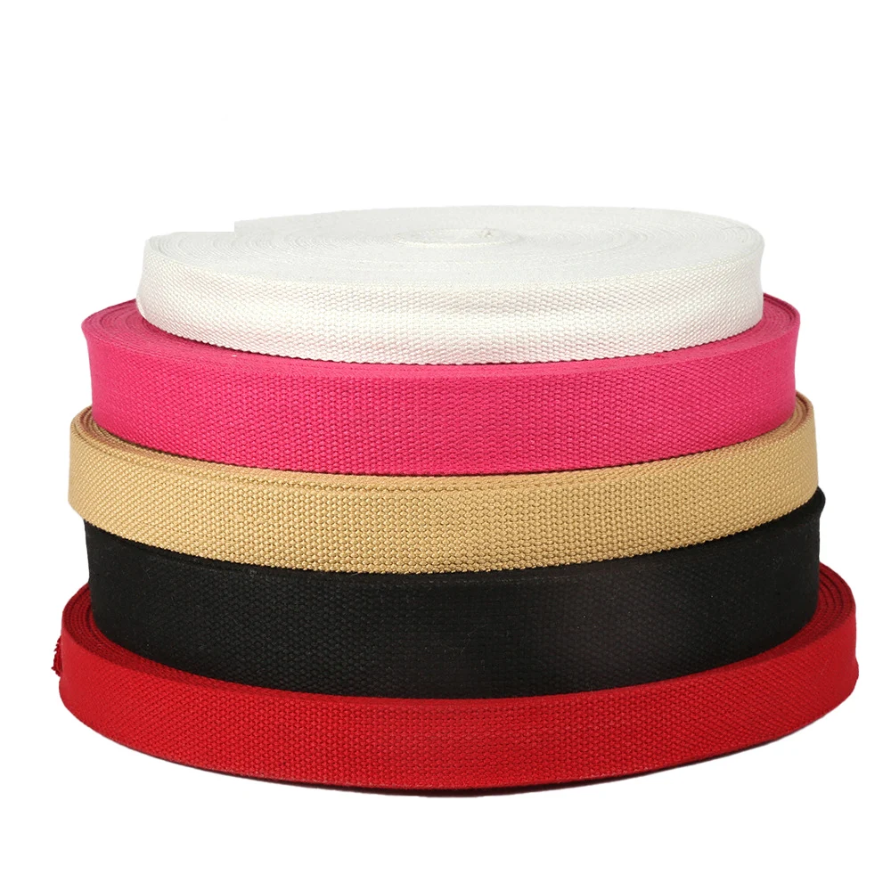 2.2mm Thickness Heavy Canvas Cotton Webbing Roll Tape Durable Strap for Belts Bags 2cm-5cm Low MOQ Jacquard 100% Cotton