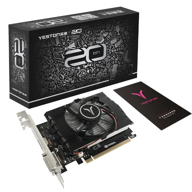 
 YESTON Gt-1030 4GB DDR4 64-bit PCI Express computer game graphics card GPU nVIDIA Geforce For Windows7/8/10 BTC Min  