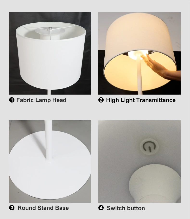 Factory Price flat pack Tall Standing Living Room Home Decor Hotel Led round fabric Floor Lamp