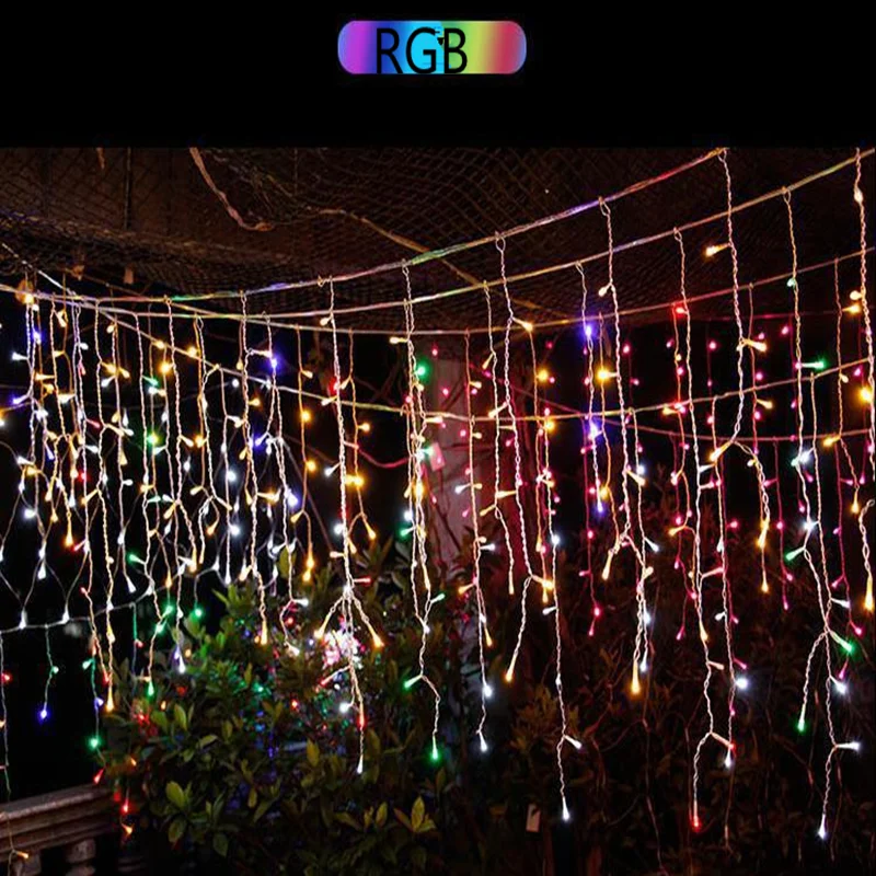 
Waterproof Outdoor Led Curtain Icicle Lights String Cable For Holiday Christmas Decoration 