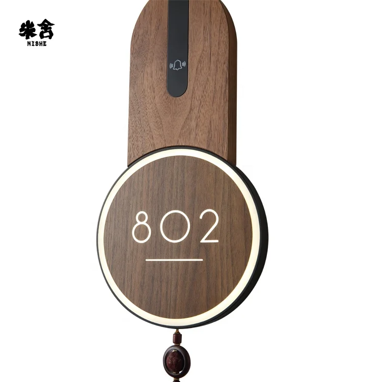 
Customized Shape Aluminum Acrylic Led Signage Hotel Room Door Illuminated House Numbers 