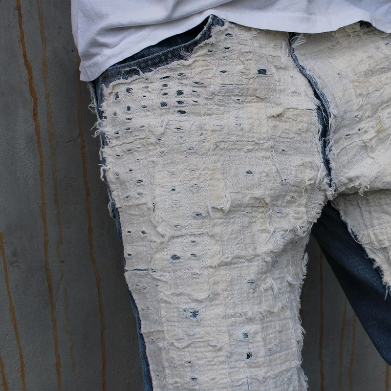 DiZNEW Jeans Pants Custom designer Plus size white ripped bootcut jeans for men size 32