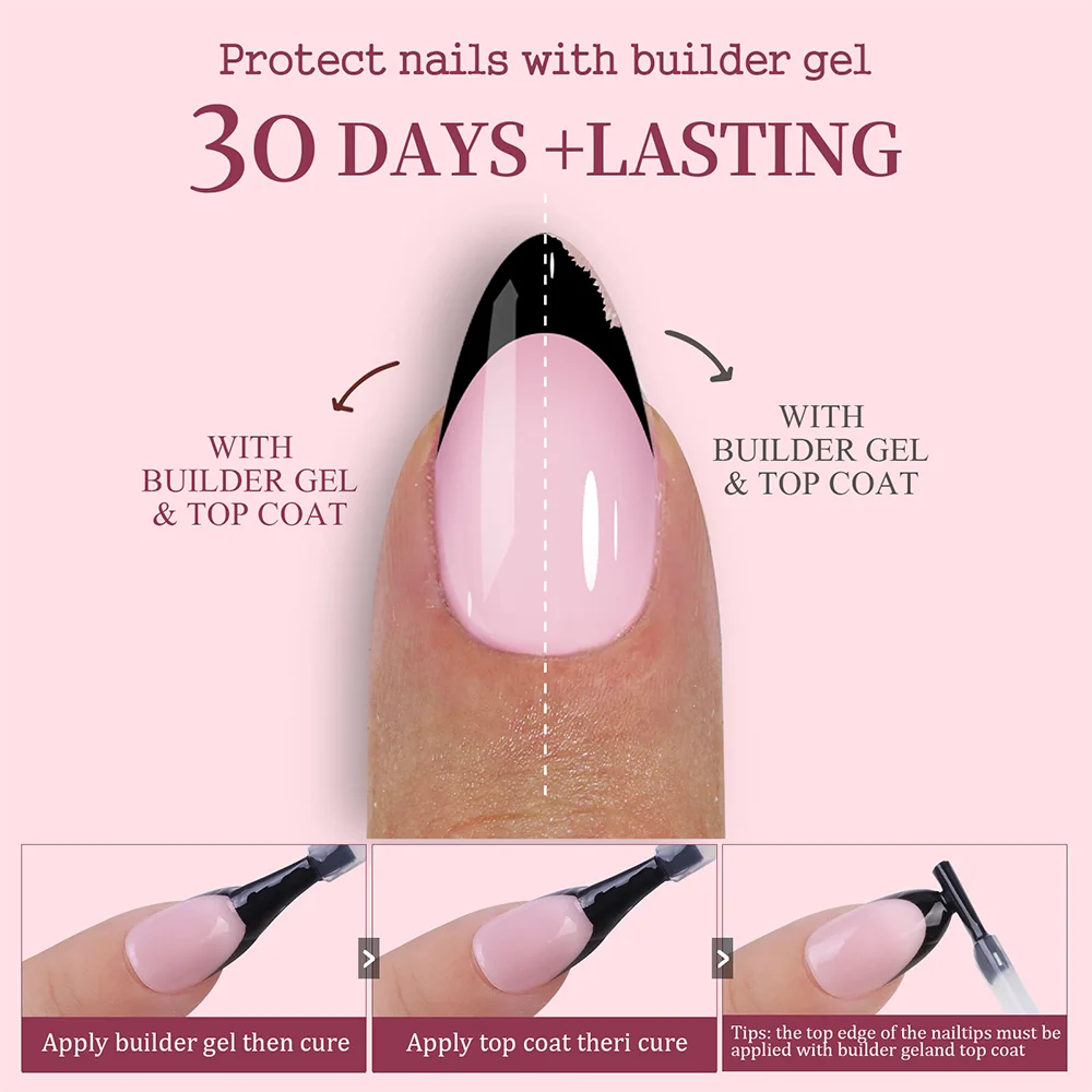 Wholesale 3 in 1 Soft Gel Press On False Nails Short Almond Square False Nails Handmade French Gel Press On Nails