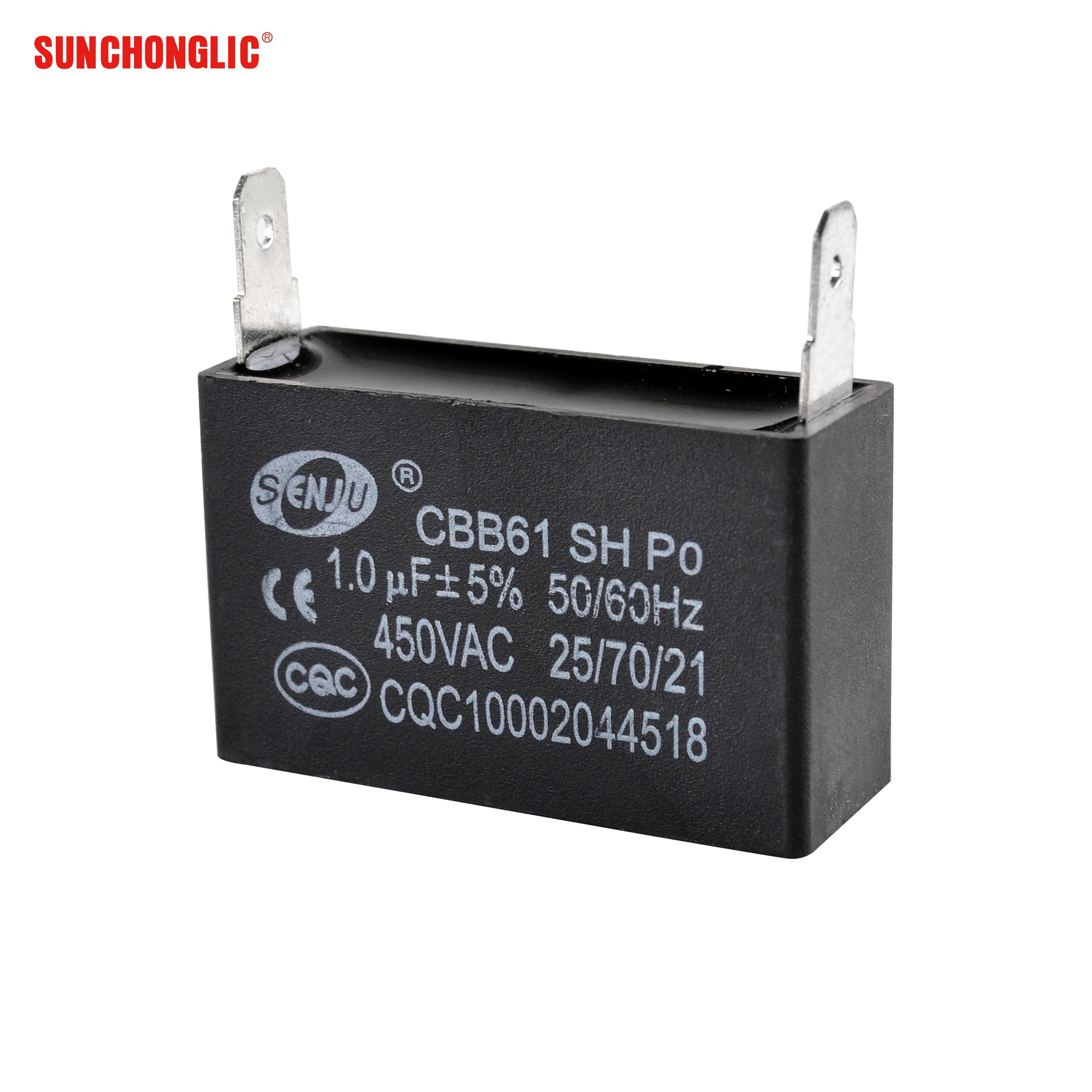 Sunchonglic Strong Discharge Capacitor 450V AC 1UF Gas Water Heater Capacitor For Sale