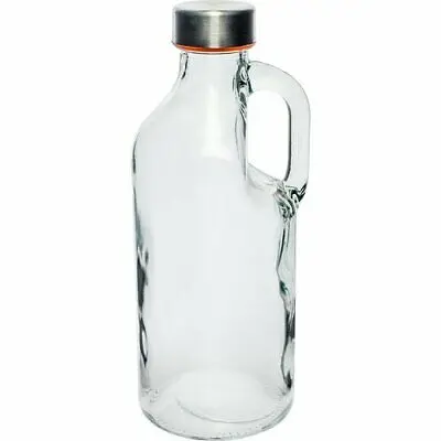 Glass Bottle with Cap and Hand 1L Clear Liqueur Juice Home Brew