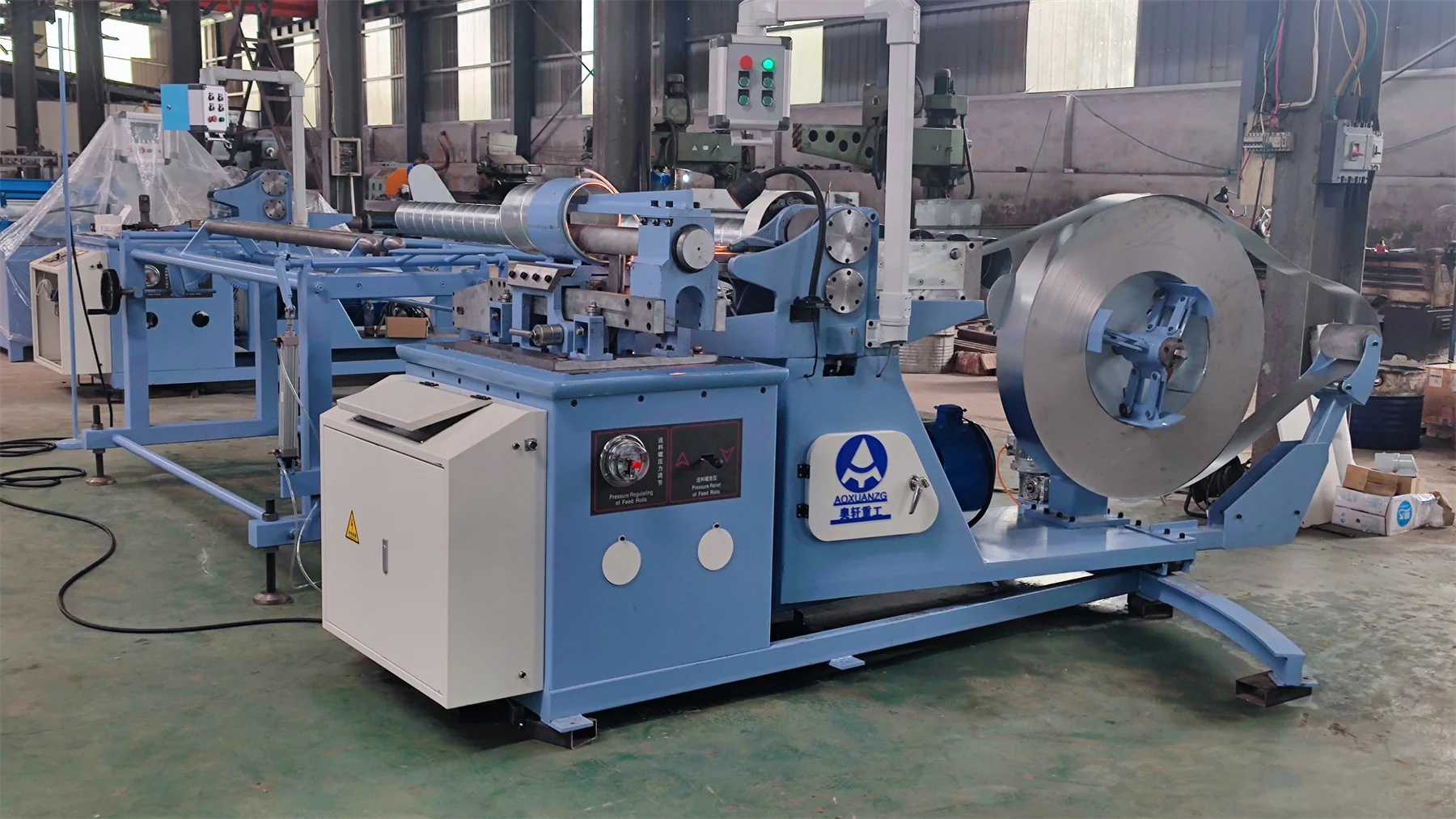 Automatic Spiral Air Duct Making Machine, Round Ventilation Pipe Former, Galvanized Wind Conduit Maker without Expanded Wings