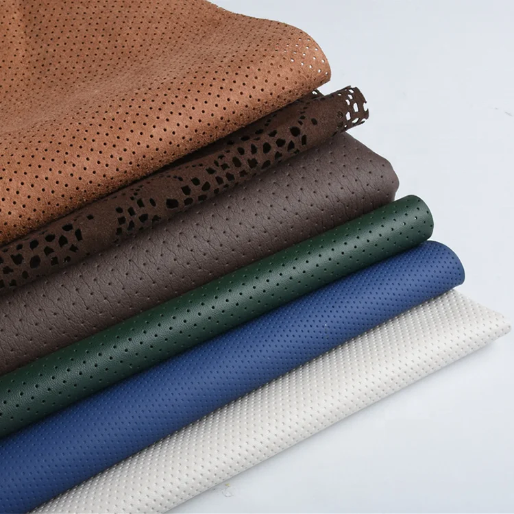 0.4Mm-2.0Mm Perforated Synthetic Leather Pu Synthetic Leather Fabric Perforated Leather Fabric For For Car Seats Sofa Furniture