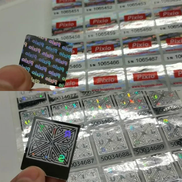 Custom Printing 3D Hologram Stickers Seal Overlay Anti-fake VOID Security QR Code Logo Label