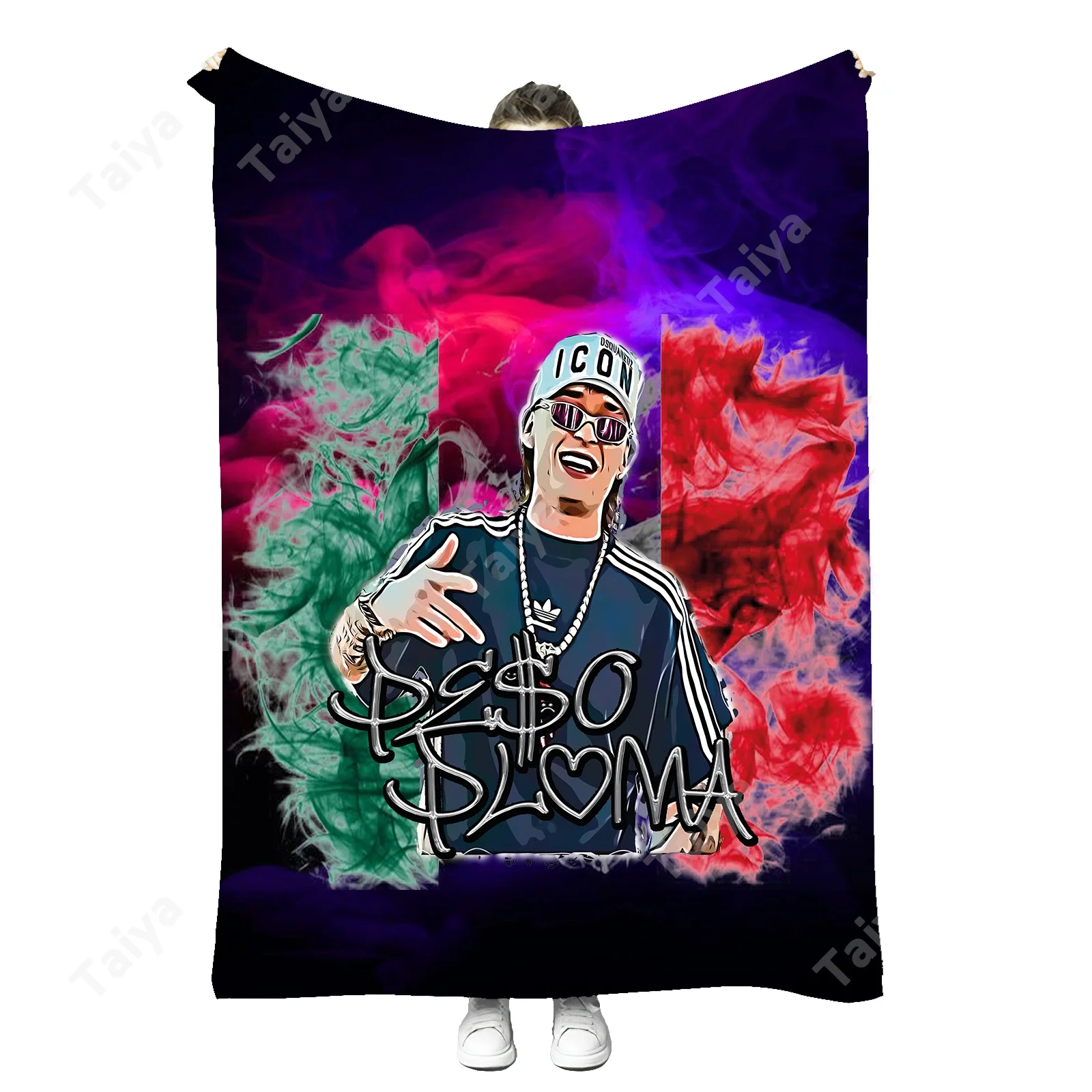 Custom good price best selling High Quality Custom Channel Peso Pluma Becky G nap Air-conditioned sofa flannel Fleece blankets