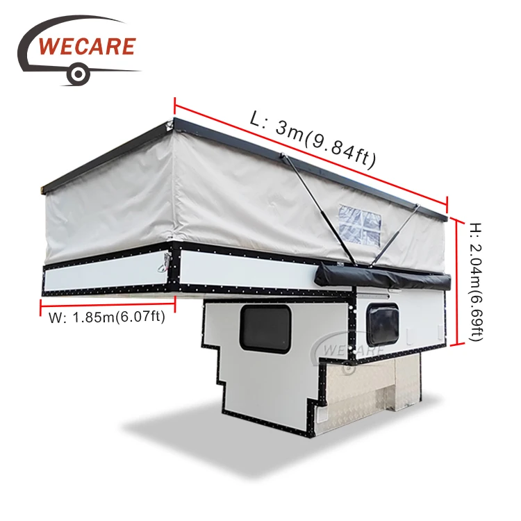 Wecare 4x4 Off Road Pick Up Camper Truck Pop Up Expedition Flatbed Truck Camper For Pickup