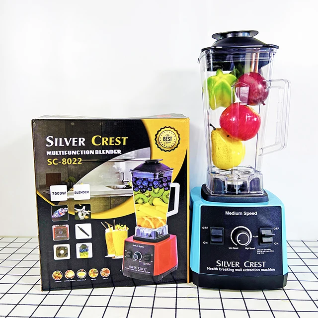 Free stirring stick, high-power 7000w silver crest 2.5L fruit blender & vegetable grinder