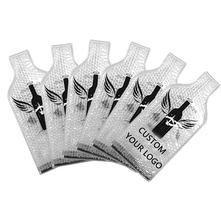 Custom Reusable PVC Wine Carrier Bag Travel Bags Wine Bottle Bubble Bags Leakproof Wine Bottle Protector