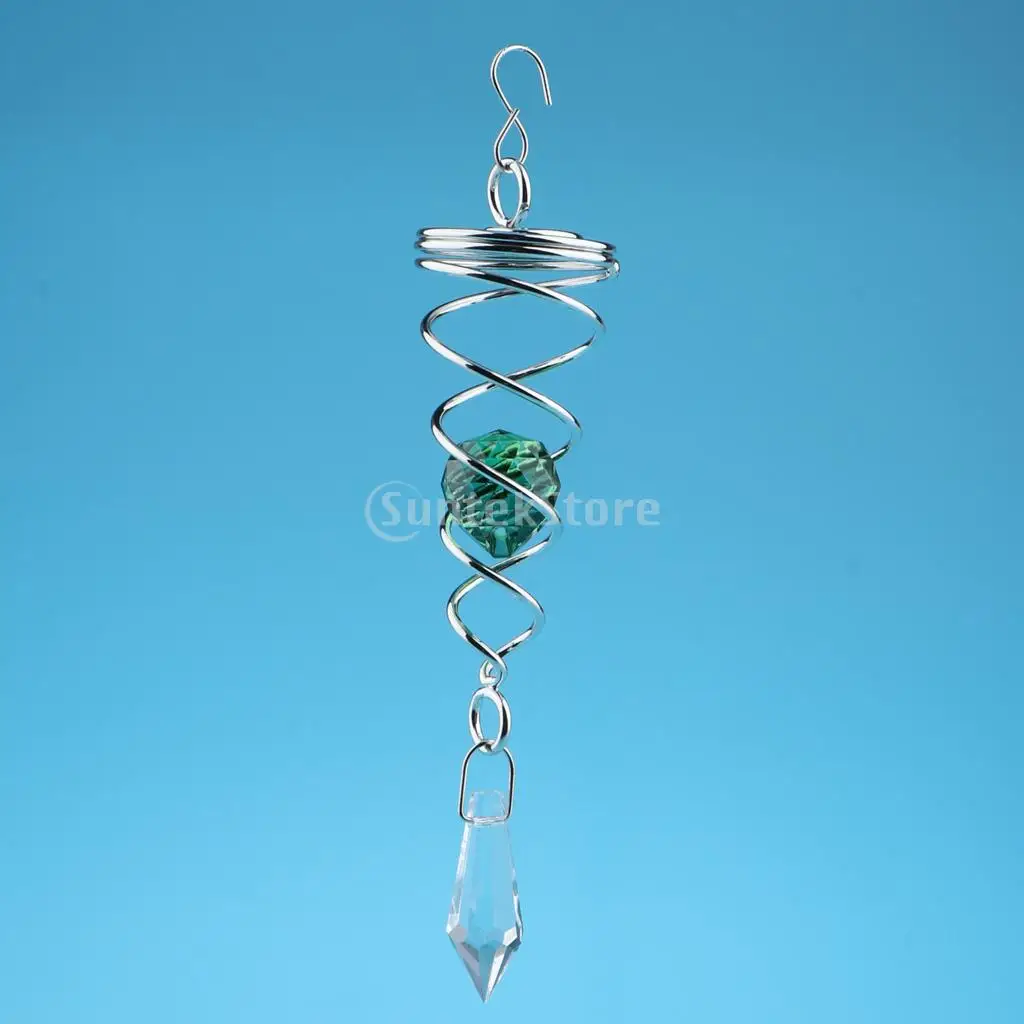 
Hanging 3d Ornament Crystal Gazing Metal Spiral Small Wind Chime Spinner for sale 