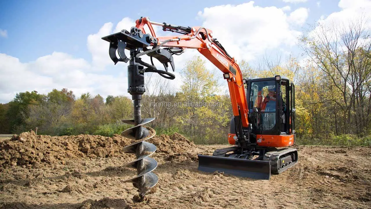 Mini excavator auger attachment in stock