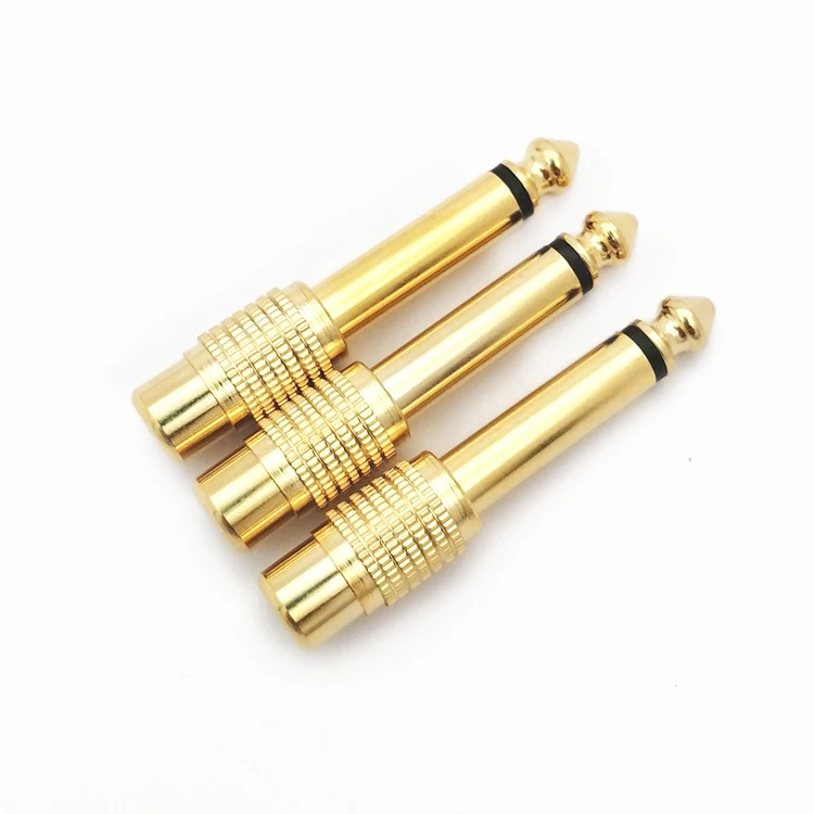 
Pure Copper Plug 1/4 to RCA, 1/4 inch (6.35mm) Male Mono to RCA Female 