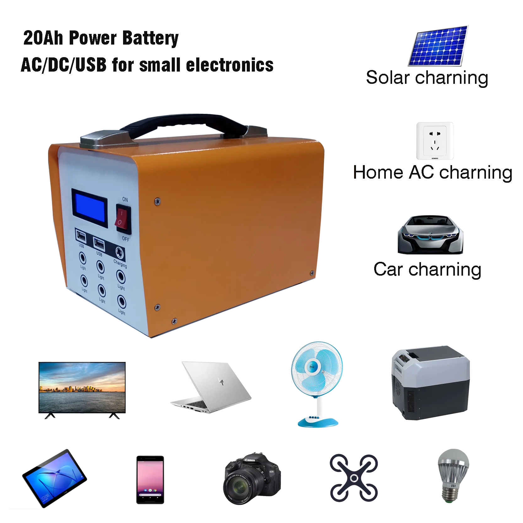 Portable Solar Power Station for camping portable power battery with DC AC USB Portable Solar Power for rescue Solar Generator