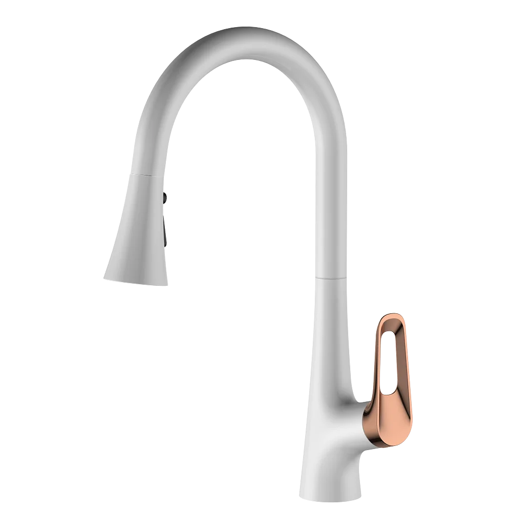 New design zinc chrome finish pull down kitchen mixer taps with different color