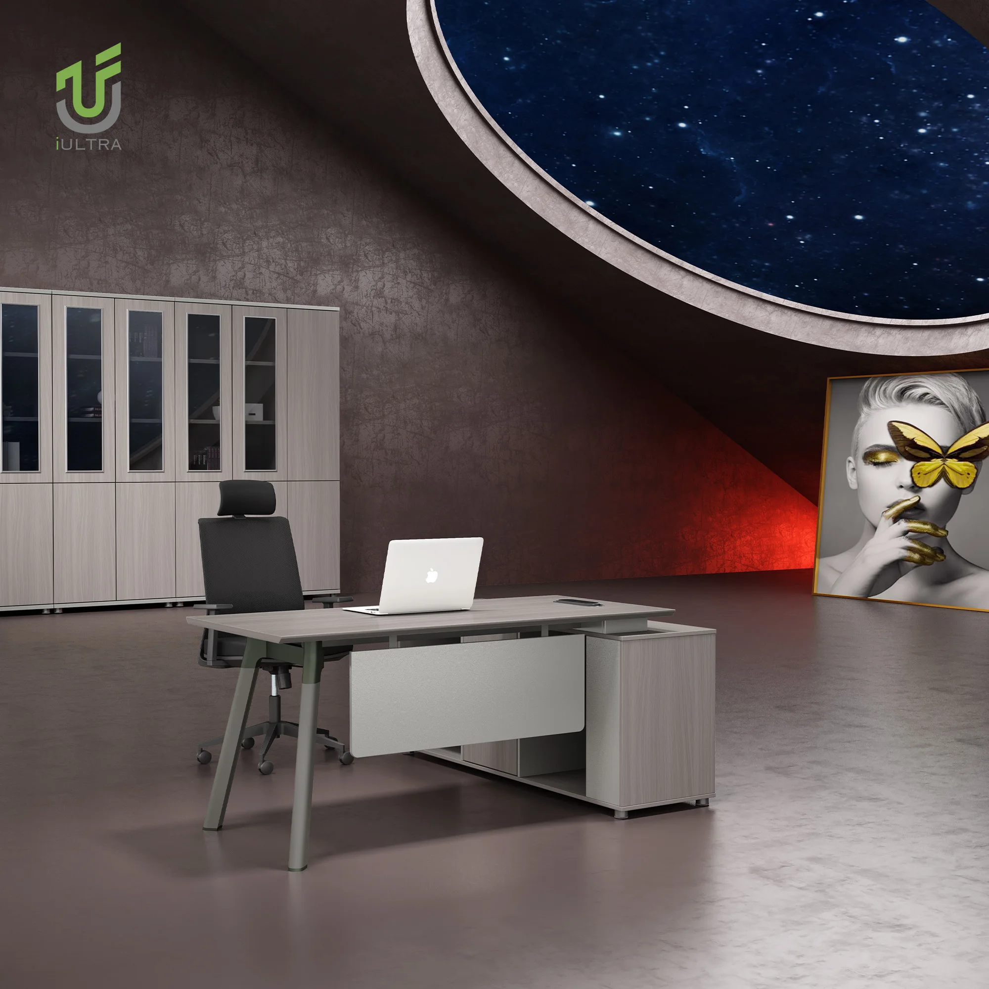 iULTRA 25D1803 commercial office furniture L shape executive desk with drawers best standing desk