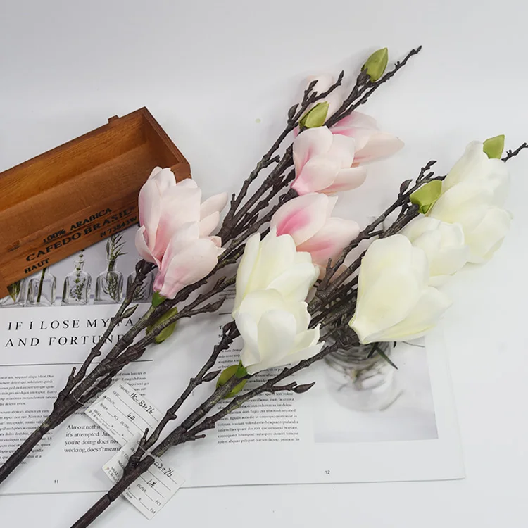 Wholesale Large Single Branch White Real Touch Orchid Flower Stem Artificial Decoration 97cm