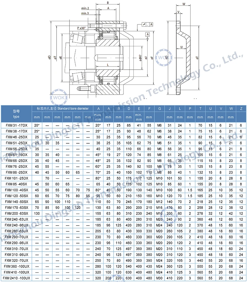 FXM Series FXM31-17DX One Way Bearing Sprag Freewheel Backstop Clutch Bearing For Generator and reducer