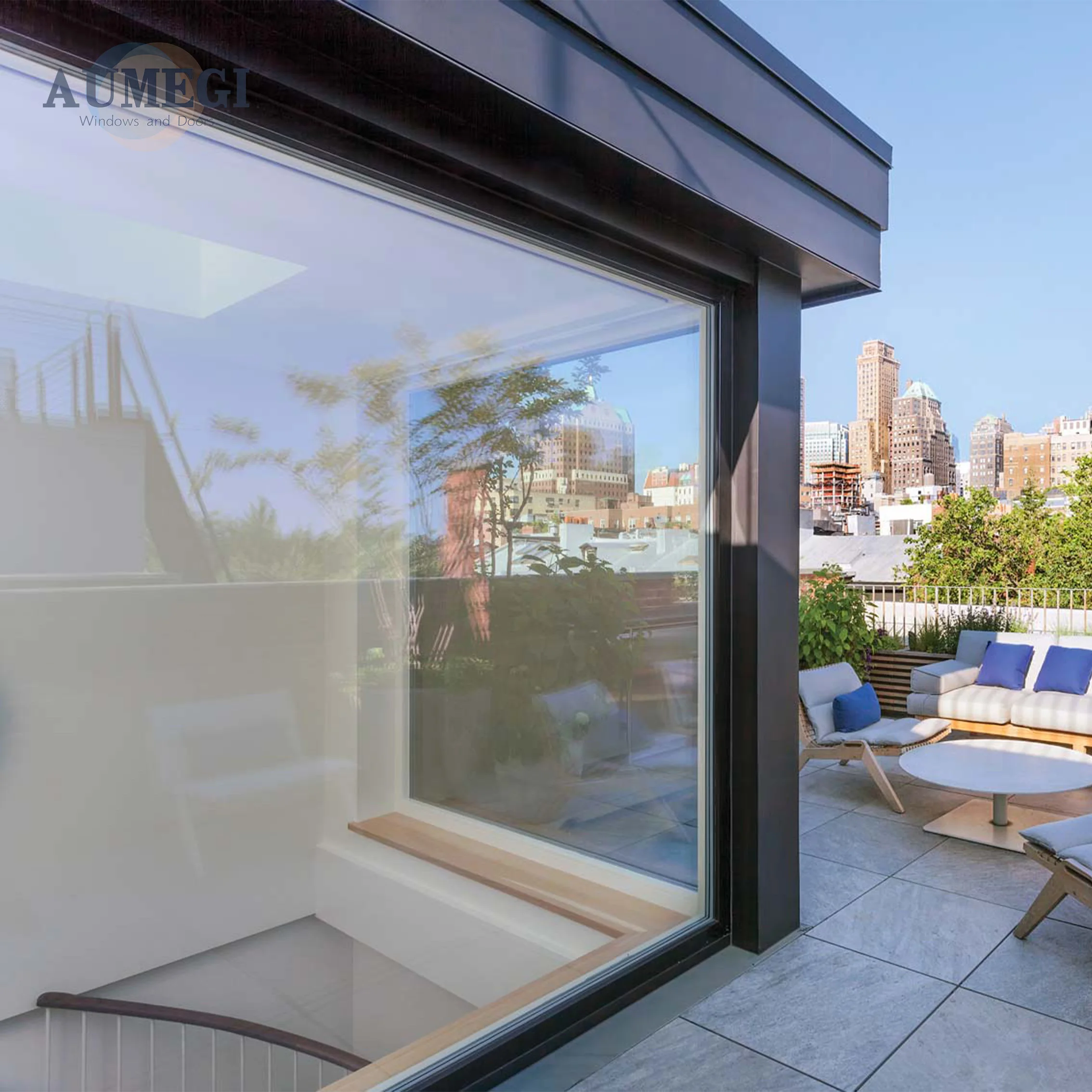 AUMEGI Fixed Windows Vertical Skylight Home Installation Video French Glazed Large Fixed Windows