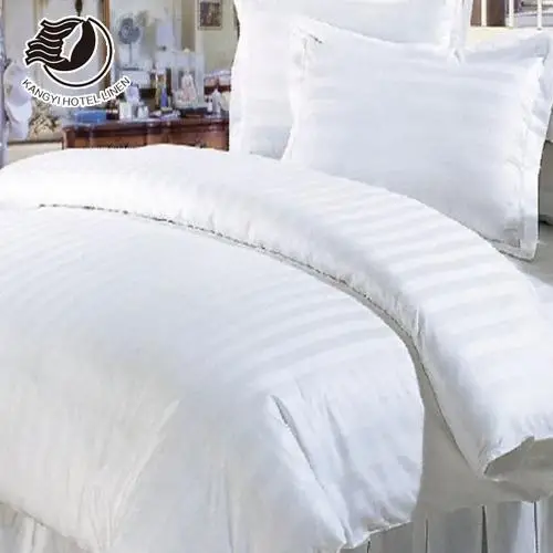 European Simple Plain Style 300TC Hotel Cotton Bed Room Bedding Linen Set For 3/4/5 Star Hotel