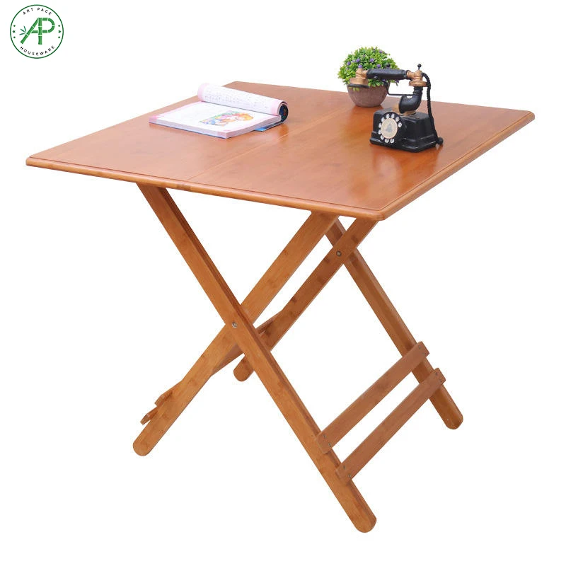 Manufacture Foldable Bamboo Square Table for Patio, Garden, Backyard, Beach