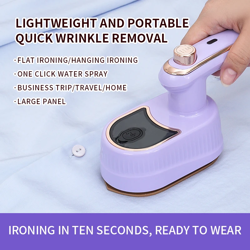 Portable Mini Electric Steam Iron Handheld Dry Iron with Folding Feature for Home Travel for Garment Ironing Hotels Households