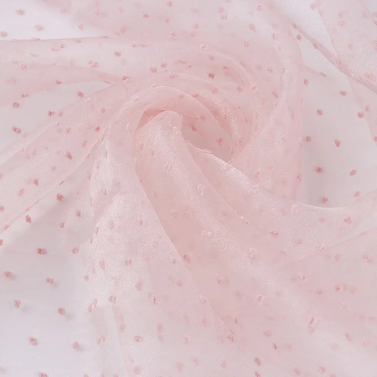
Sheer Seersucker Dotted Polka Dot Fabric Organza Dots 