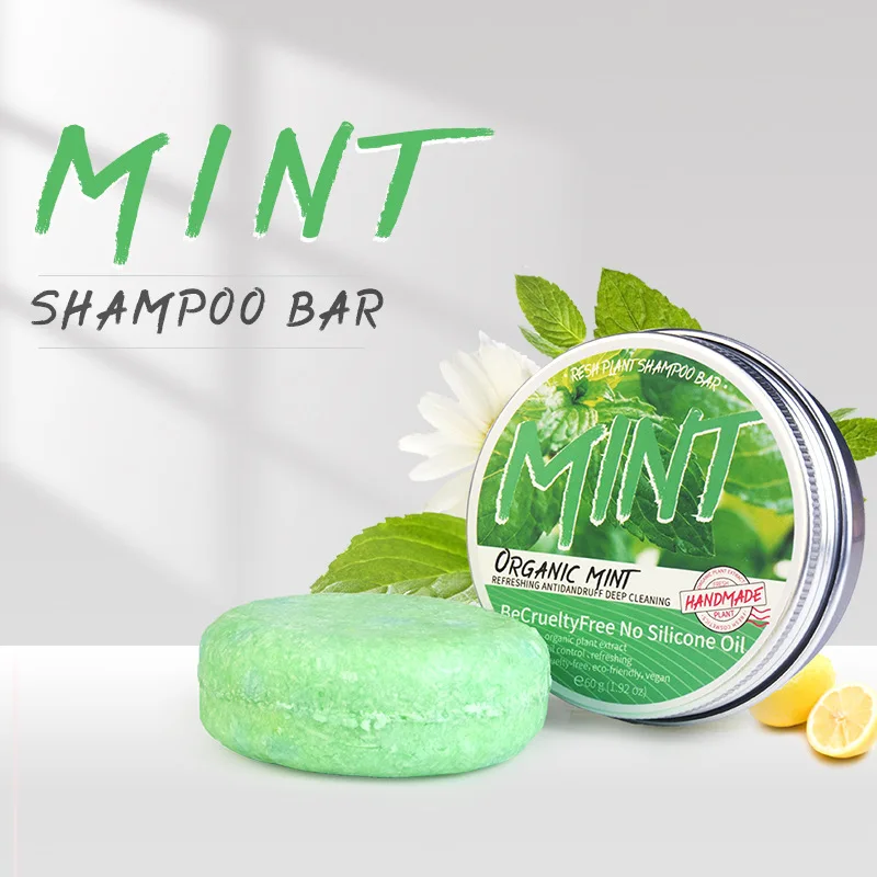 Wholesale Factory Custom Private Label Handmade Shampoo Organic Natural Vegan Hair Care Solid Mint Shampoo Soap Bar