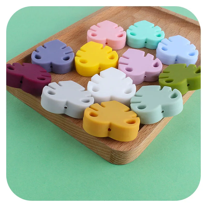 Wholesale Bpa Free Leaf Shape Nursing Accessories Silicone Diy Making Teething Beads